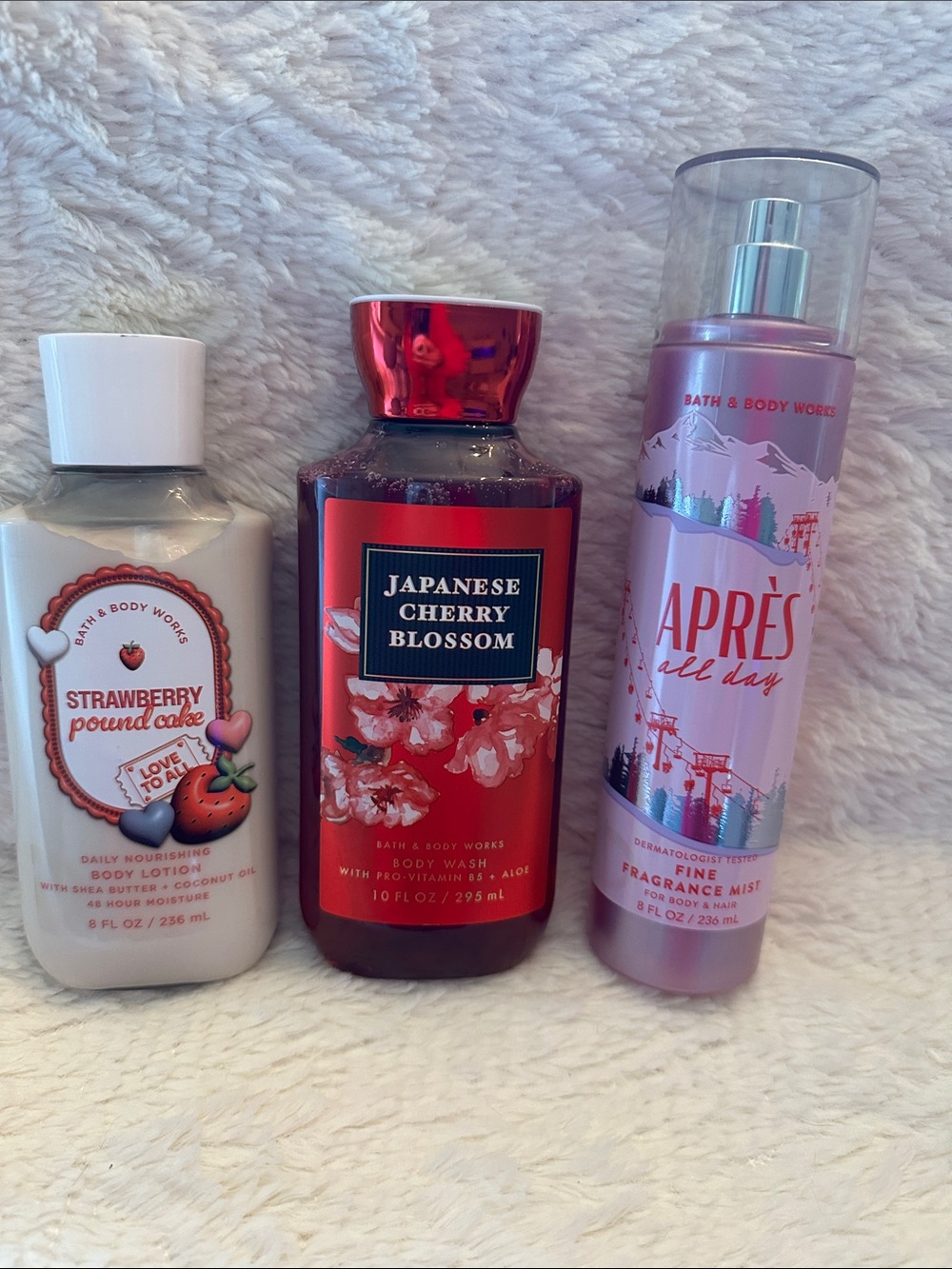 Bath & Body Works Assorted Pink & Red Body Care Trio